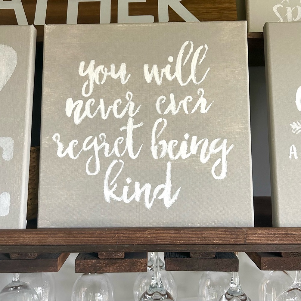 Shabby chic Handmade wall art painted canvas